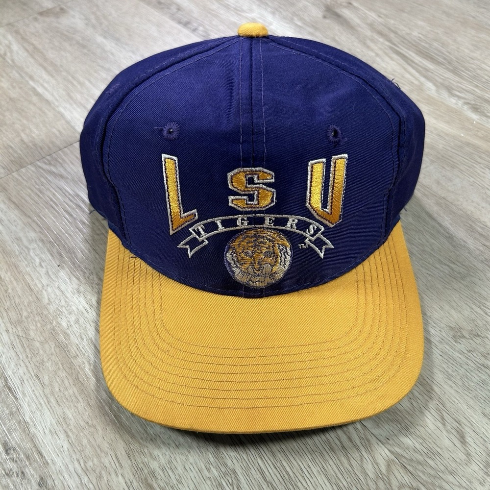 VTG LSU Tigers Snapback Hat NCAA College The Game Purple Yellow Cap